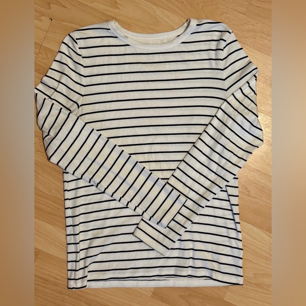 Christian Siriano Black and White Striped Top